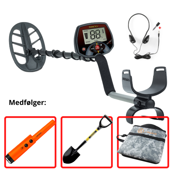 Teknetics Euro Pro Metaldetektor m. 11" All Inclusive Begynderpakke (NY)